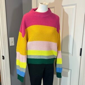 Double Zero Multicolor Striped crew neck Sweater